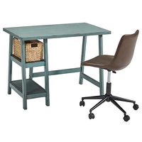 Mirimyn Home Office Teal Desk W/ Swivel Chair