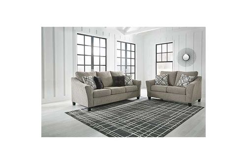 2PC Barnesley Sofa & Loveseat, Platinum