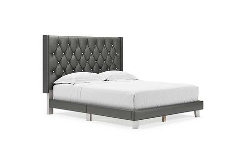 Cama Tapizada Vintasso Tamaño Queen Signature Design by Ashley – Gris 