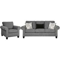 2PC AGLENO SOFA/CHAIR, CHARCOAL