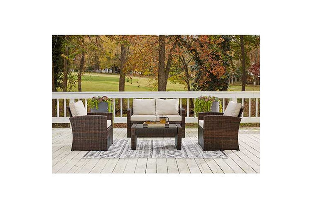 4PC East Brook Outdoor Set, Dark Brown