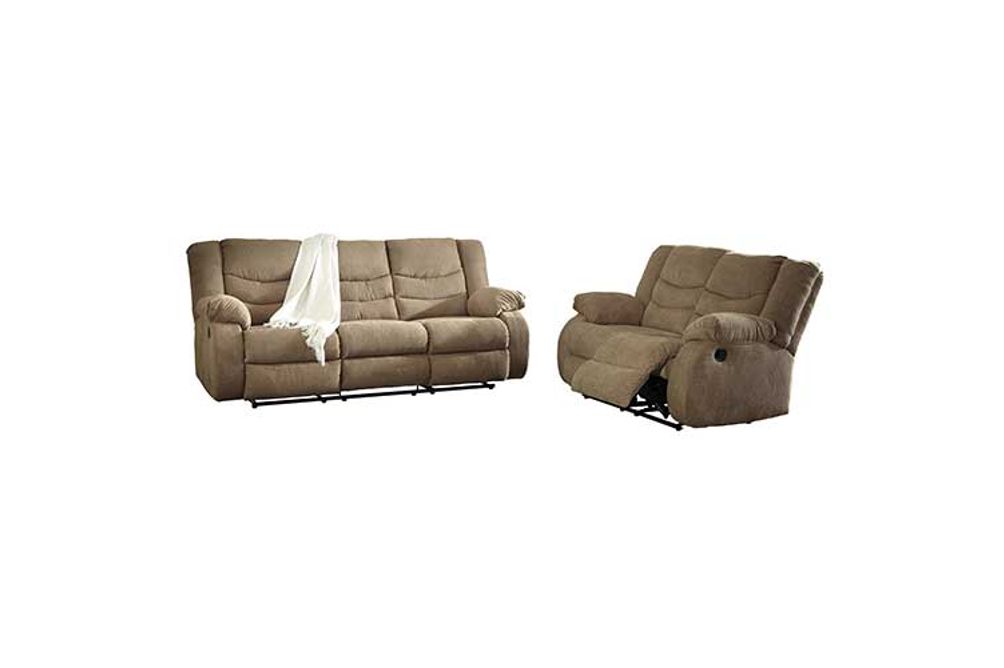 Tulen Mocha Reclining Sofa Loveseat