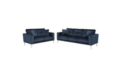 2PC Macleary Sofa & Loveseat, Blue