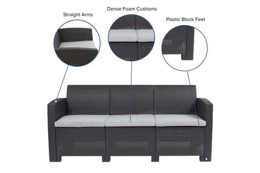 OSC Designs - All Weather Sofa - Dark Gray