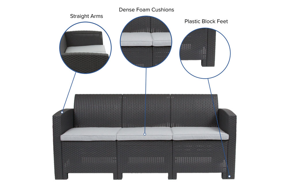 OSC Designs - All Weather Sofa - Dark Gray