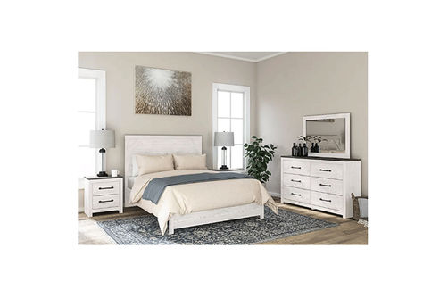 4PC Gerridan King Panel Bedroom, White