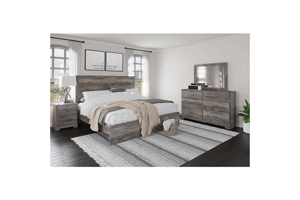 5PC Ralinksi King Panel Bedroom, Gray