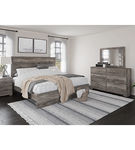 5PC Ralinksi King Panel Bedroom, Gray