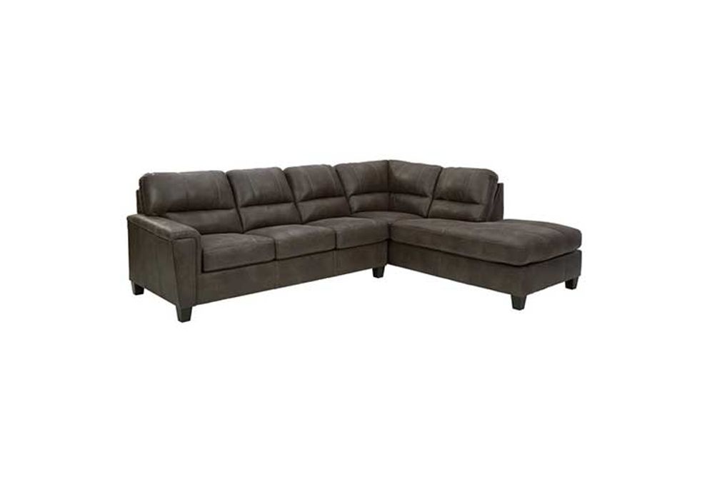 Signature Design by Ashley Navi 2-Piece Sectional with Chaise-Smoke