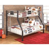 Signature Design by Ashley Dinsmore Bunk Bed and Mattress Set-Black/Gray