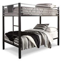 Signature Design by Ashley Dinsmore Bunk Bed and Mattress Set-Black/Gray