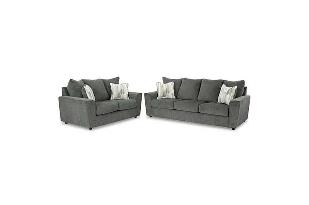 Signature Design by Ashley Stairatt Sofa and Loveseat-Gravel