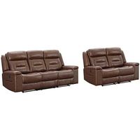 McAdoo Power Reclining Sofa & Loveseat, Caramel