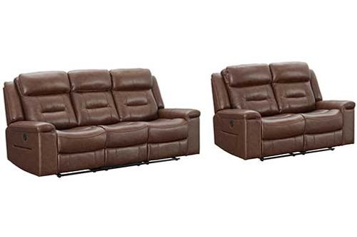 McAdoo Power Reclining Sofa & Loveseat, Caramel