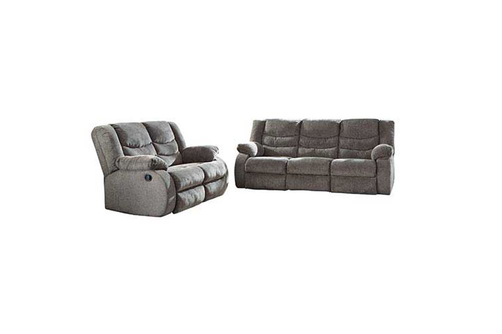 Signature Design by Ashley Tulen Reclining Sofa and Loveseat-Gray