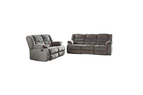 Signature Design by Ashley Tulen Reclining Sofa and Loveseat-Gray