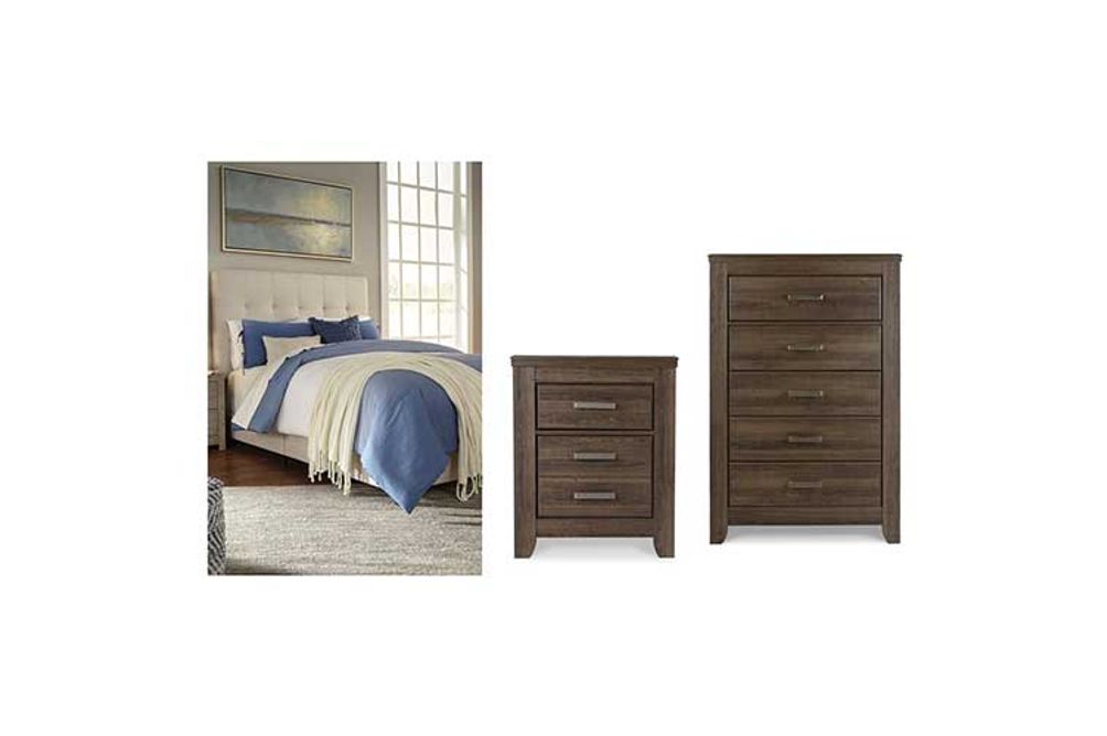 Signature Design by Ashley Dolante Queen Upholstered Bed with Chest of Drawers