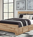 Signature Design by Ashley Hyanna Queen Panel Bed with 2 Side Storage-Tan Brow
