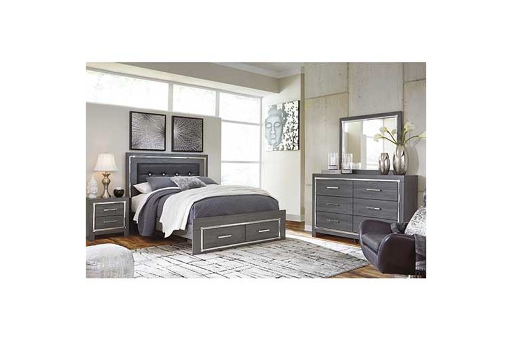 Signature Design by Ashley Lodanna Queen Panel Storage Bed with Mirrored Dress