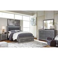 Signature Design by Ashley Lodanna Queen Panel Storage Bed with Mirrored Dress