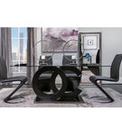 7PC D2207DT & D9002DC-BLK DINING TABLE & CHAIRS (6)