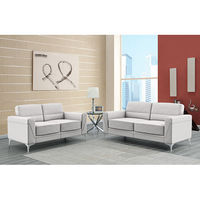 2PC U6109 SOFA & LOVESEAT, GREY