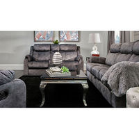 2PC Domino RECL Sofa, Love W Console, Gray