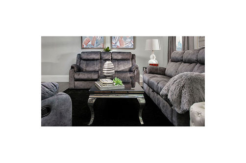 2PC Domino RECL Sofa, Love W Console, Gray