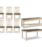 Signature Design by Ashley Bolanburg Dining Table, 6 Chairs, and Bench-Two-ton