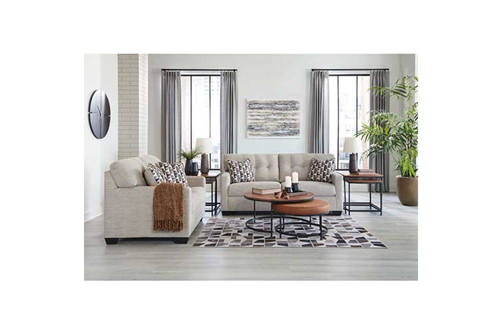 Signature Design by Ashley Mahoney Sofa and Loveseat-Pebble