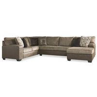 Benchcraft Abalone 3-Piece Sectional with Chaise-Chocolate