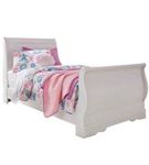 Anarasia Twin Sleigh Bed, Dresser, Mirror and Nightstand-White