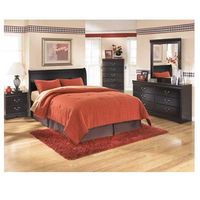 Huey Vineyard Queen Bed with Mirrored Dresser and Nightstand-Black
