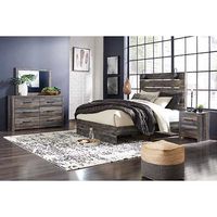 Drystan Queen Panel Bed, Dresser, Mirror and Nightstand-Multi