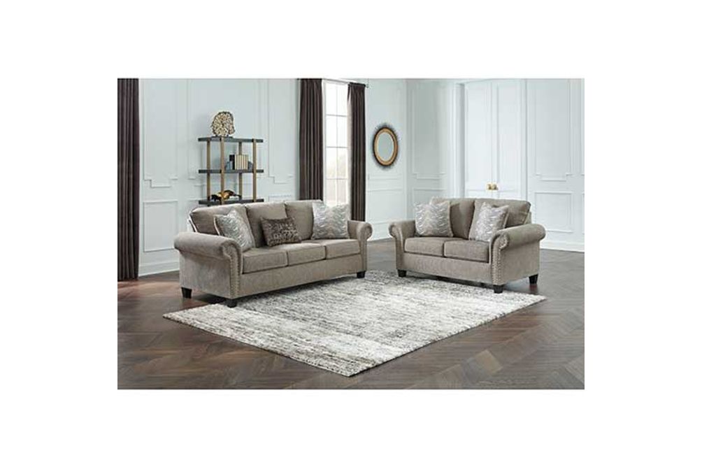 Benchcraft Shewsbury Sofa and Loveseat-Pewter