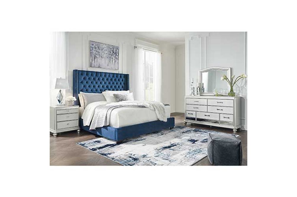 Signature Design by Ashley Coralayne Queen Upholstered Bed with Mirrored Dress