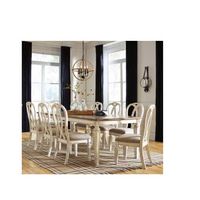 Signature Design by Ashley Realyn Dining Table with 8 Chairs-Chipped White