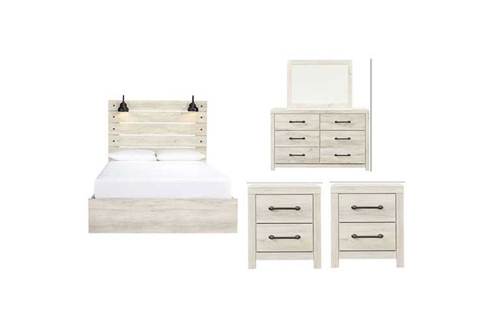 Signature Design by Ashley Cambeck Queen Panel Bed with Storage, Dresser, Mirr