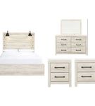 Signature Design by Ashley Cambeck Queen Panel Bed with Storage, Dresser, Mirr