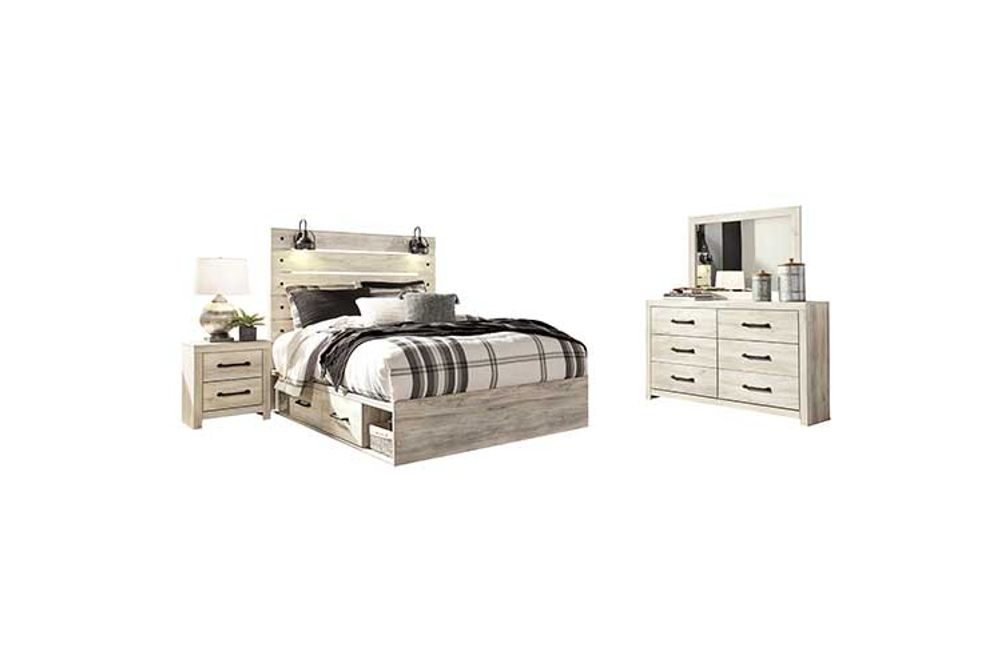 Signature Design by Ashley Cambeck Queen Panel Bed with Storage, Dresser, Mirr