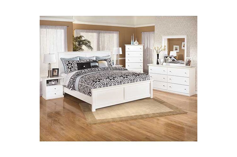 Signature Design by Ashley Bostwick Shoals King Panel Bed, Dresser, Mirror, Ch