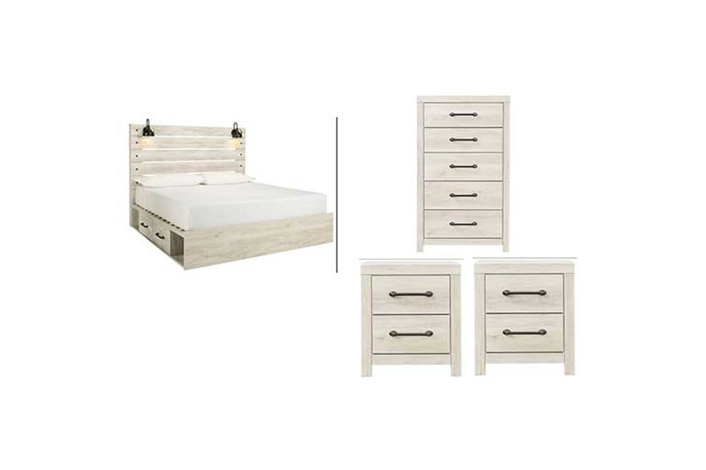 Signature Design by Ashley Cambeck King Panel Bed with Storage, Chest and 2 Ni