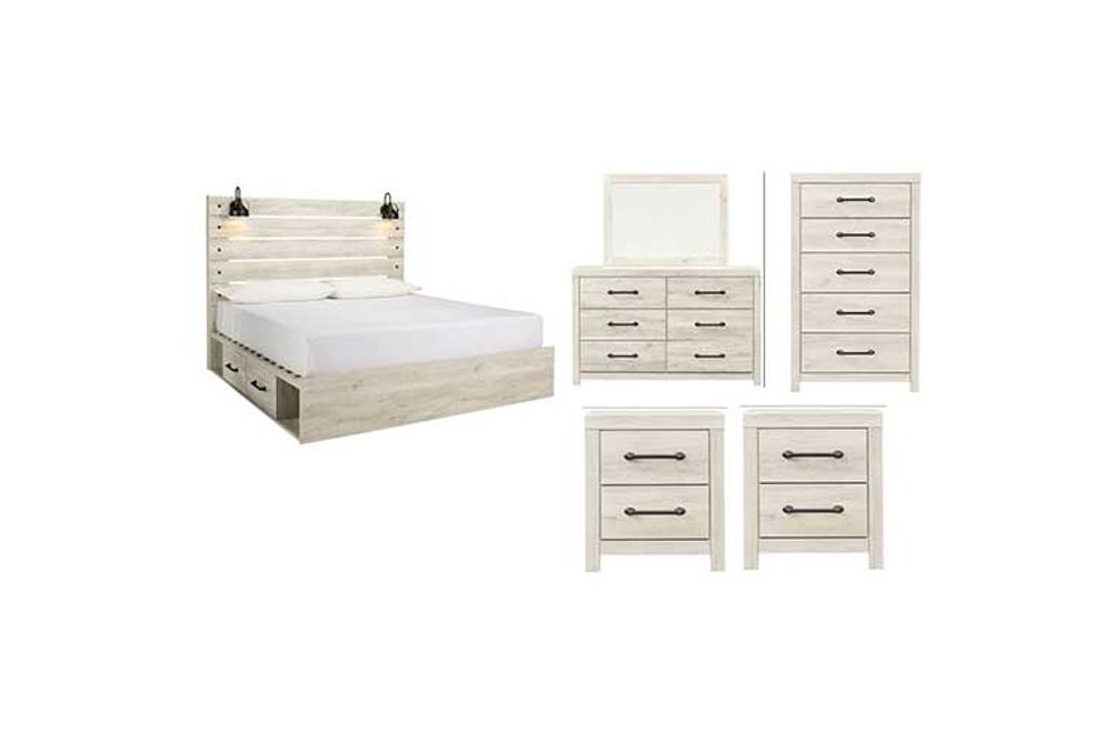 Signature Design by Ashley Cambeck King Panel Bed with Storage, Dresser, Mirro