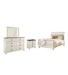 Signature Design by Ashley Willowton King Sleigh Bed, Dresser and Nightstand-W