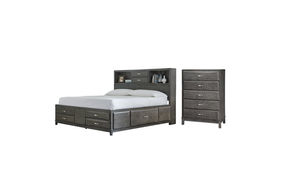 Signature Design by Ashley Caitbrook Queen Storage Bed and Chest-Gray