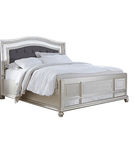 Signature Design by Ashley Coralayne Queen Upholstered Bed and Nightstand-Silv