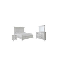 Benchcraft Kanwyn King Panel Bed, Dresser, Mirror and Nightstand-Whitewash