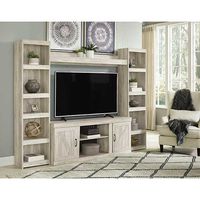 Signature Design by Ashley Bellaby 4-Piece Entertainment Center-Whitewash