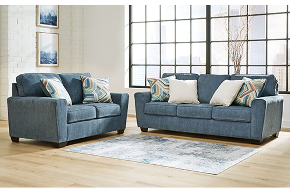 Signature Design by Ashley Cashton Sofa and Loveseat-Blue