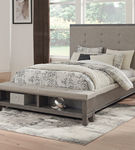 Benchcraft Hallanden Queen Upholstered Storage Bed-Gray